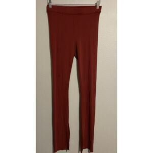 The Range Womens Leggings Medium Red Ribbed Stretch Pull On Lounge Casual READ